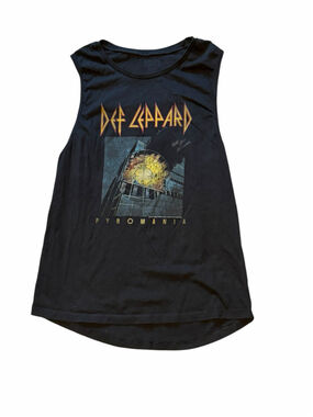 Women's Def Leppard Pyromania Tank Top Black Size L